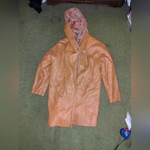 Women's Hooded Leather Jacket